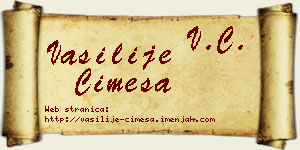 Vasilije Cimeša vizit kartica